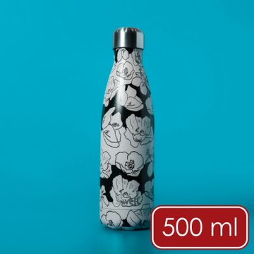 《S well》Original流線不鏽鋼保溫瓶-墨韻花影500ml-- swell 水壺 水瓶 保溫杯 保溫瓶 保冷保冰杯 環保杯 隨行杯