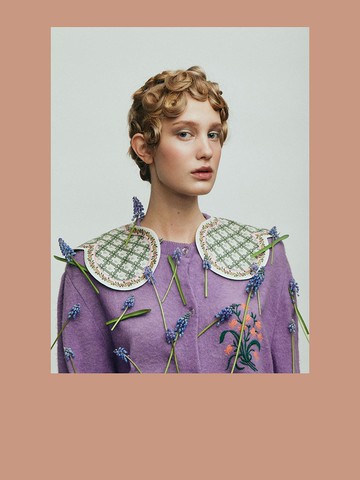 GUNIA Silk Pattern Cape Scarf (GW1D114006)