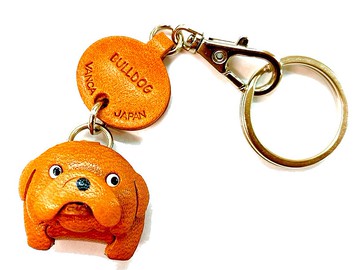 鬥牛犬 狗 真皮鑰匙圈 牽繩吊飾 手工真皮鑰匙圈 日本製造 VANCA