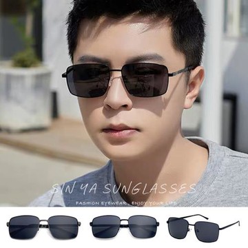 【SINYA】男士偏光金屬方框墨鏡 Polarized太陽眼鏡 駕駛太陽眼鏡 彈簧鏡腳/防眩光/遮陽/抗UV400 N232