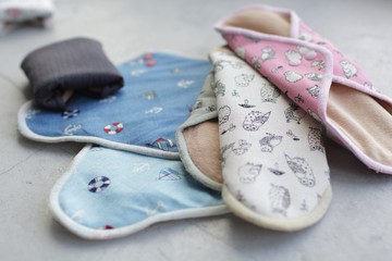 櫻桃蜜貼 量多型一次生理期12件組彩棉布衛生棉 Happyking