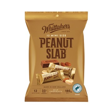紐西蘭Whittaker s-花生夾餡牛奶巧克力-磚形分享包(180g)