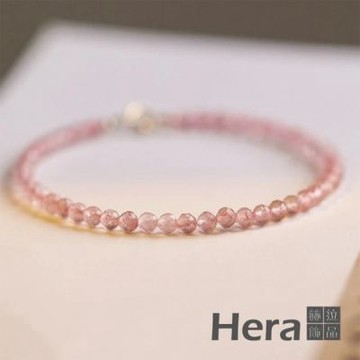 【HERA 赫拉】3mm極細粉草莓晶手鍊 H111040707
