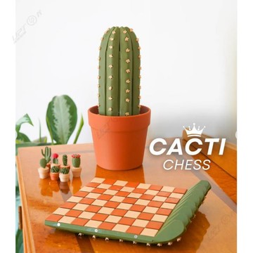 治癒新奇玩具 | 3D列印仙人掌國際象棋 | 便攜式棋具+家居裝飾綠植 創意解壓禮物