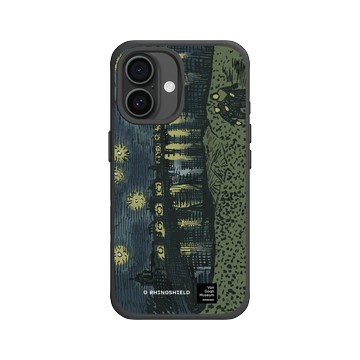 iPhone 16 SolidX 黑 - Van Gogh Museum - RHINOSHIELD 二創 - 隆河上的星夜