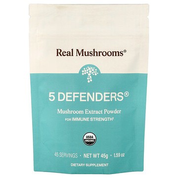 Real Mushrooms, 5 Defenders®，蘑菇浸膏粉，1.59 盎司（45 克）