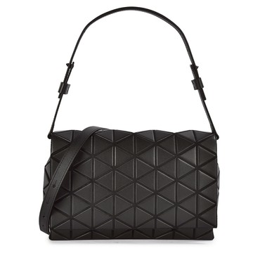 ISSEY MIYAKE三宅一生BAO BAO霧面菱格翻蓋大肩背包 斜背包(消光黑)390188-15｜GoBrand