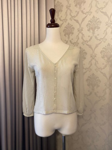 點點低胸七分袖古著罩衫日本製