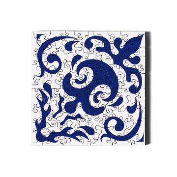 海裡魚75pcs木質拼圖_花磚F Azulejo-F