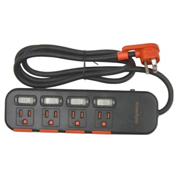 PowerSync 群加 4開4插滑蓋防塵防雷擊延長線 TS4DC412  1組