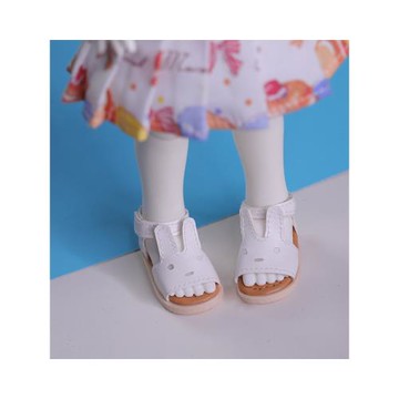 BJD娃鞋6分多色可愛百搭兔耳涼鞋皮質單鞋玩偶專用時尚熊妹少女體