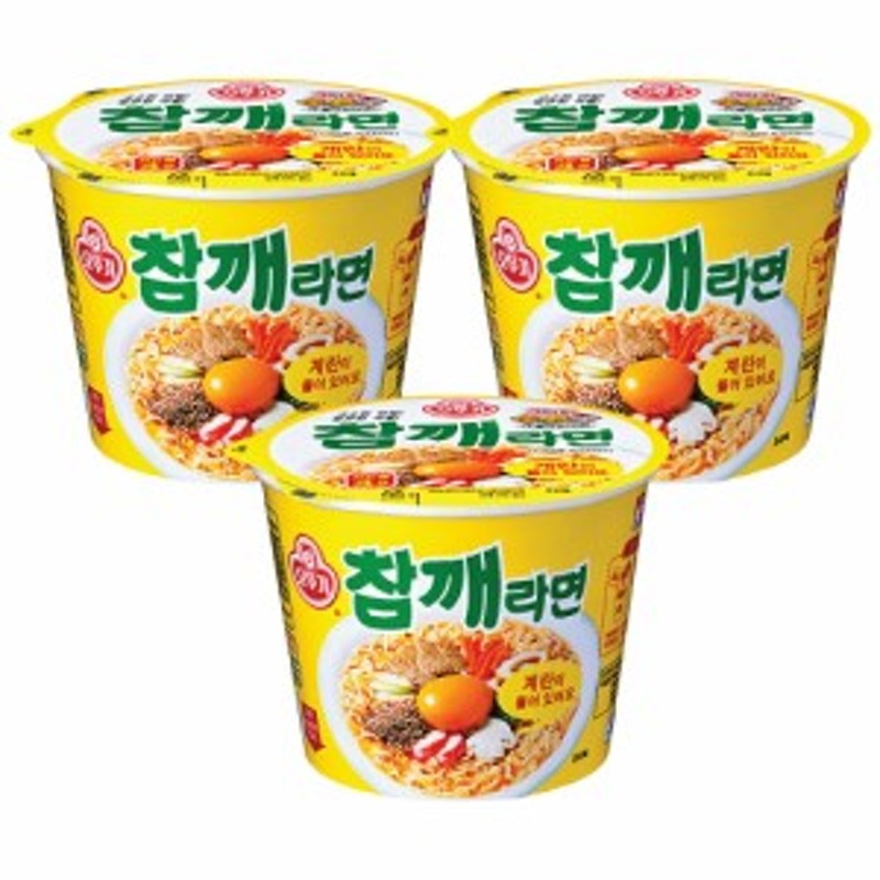 韓国ラーメン　チャムケラーメン　110g　チャンケラーメン　オットギ　カップ麺　セットごまラーメン　チャムケラーメン　3個　LINEショッピング