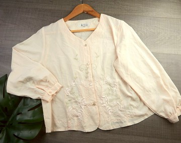 加大碼 | 復古泡泡袖襯衫- 女性風格襯衫|  女士復古布