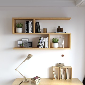 ??快速出貨 可開發票 實木壁掛書架多層書架臥室書房客廳書桌墻上置物架透明收納擺件架