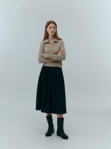 Checkered Maxi Skirt (Charcoal)