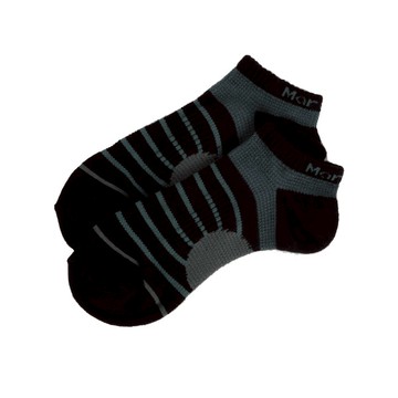 FootSpa輕護足弓透氣運動船襪-條紋 - L黑藍