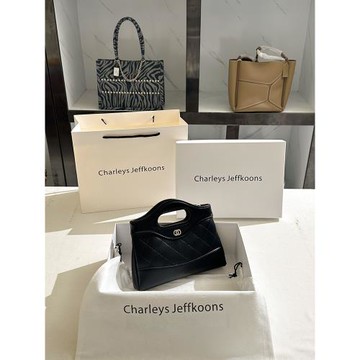 2024新款JEFFKOONS專柜小香風女包菱格鏈條時尚手拎單肩斜挎包包