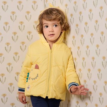 PIPPY 可愛恐龍造型連帽鋪棉外套 黃-130