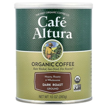 Cafe Altura, 有機咖啡，研磨，深度烘焙，10 盎司（283 克）
