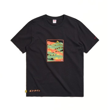 EDWIN 男款 白沙屯 進香之旅短袖T恤 (黑色) #上衣