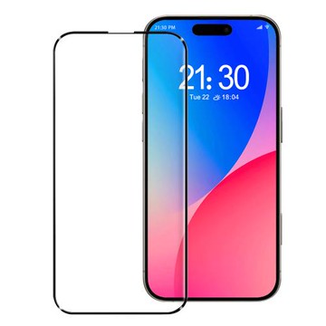 Xmart for iPhone 16 Pro 6.3 超透滿版 2.5D 鋼化玻璃貼-黑