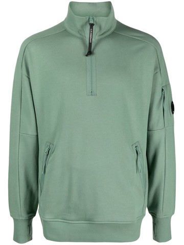 C.P. Company - Lens-detail half-zip sweatshirt - men - Cotton - XL - Green