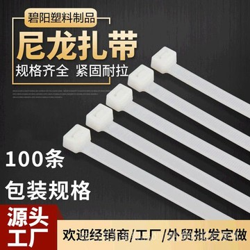 [24時熱賣]尼龍紮帶 紮帶 自鎖紮帶自鎖式尼龍紮帶100條黑白色3*4*5*8*10*12塑料束線捆綁帶 I0NK
