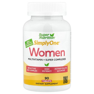 Super Nutrition, Simply One®，女性多維生素 + 超級複合物，90 片