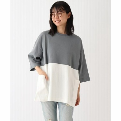 ベースステーション ビッグシルエット サイドポケット バイカラー半袖tシャツ レディース グレー 99 Free Base Station 通販 Lineポイント最大get Lineショッピング