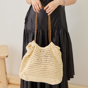 天藍小舖-愜意午後編織簍空肩背包中包-共3色-$490【A17175088】