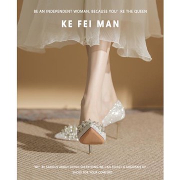 【珂菲曼】婚鞋女2025年新款珍珠高跟鞋婚紗秀禾新娘鞋小眾高級感