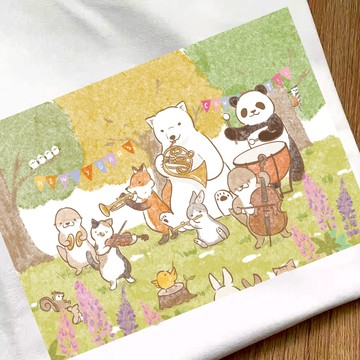 S~XL水獺之森林演奏會 短袖 純棉 現貨 情侶裝 台灣製【Y1014】情侶T 團體服 快速出貨 短T 班服 文青系