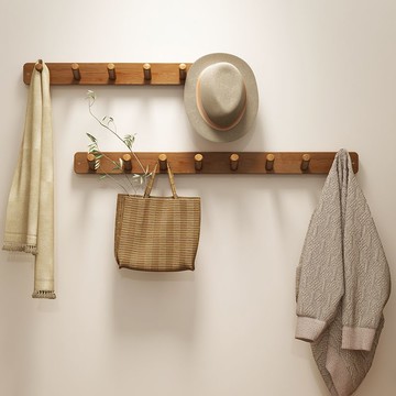 臥室掛鉤入戶玄關門后衣帽架實木壁掛式墻面簡約收納墻上掛衣鉤