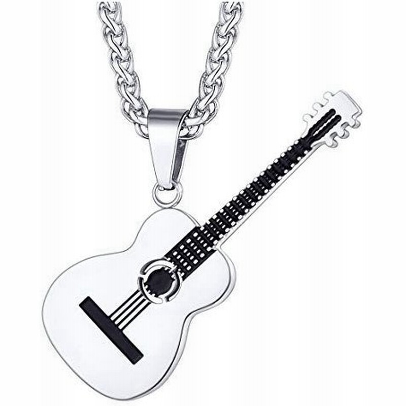 Necm メンズ レディース ネックレス ステンレス シルバー 音楽 楽器モチーフペンダント おしゃれ ギターネックレス チェーン付け パー 通販 Lineポイント最大get Lineショッピング