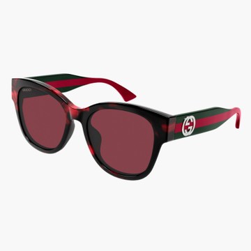 【GUCCI 古馳】圓形膠框太陽眼鏡(GG1866SK-003 WEB 系列)
