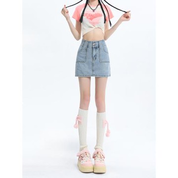 辣妹復古牛仔裙半身裙女夏季大碼胖mm新款高腰顯瘦包臀a字短裙子