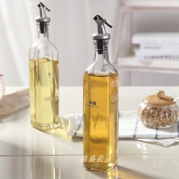 大號玻璃防漏油壺裝油罐調料罐廚房家用醬油瓶醋瓶酒瓶麻油辣椒罐