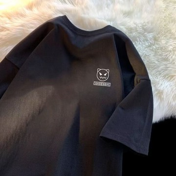 【臺灣現货】夏季短袖 流行T恤 短袖T恤 時尚T恤 圓領潮流短袖上衣 透氣短袖t-shirt  情侣T恤 小惡魔寛松T恤