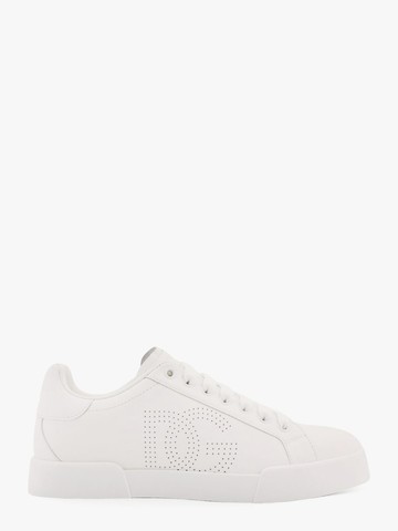 Portofino low-top leather sneakers with lateral monogram - DOLCE & GABBANA - gender_Woman