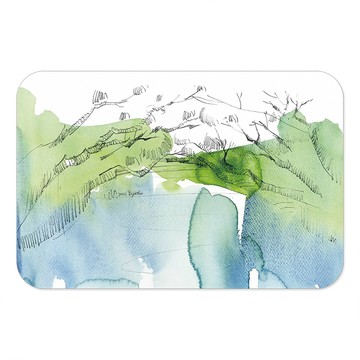 【怪獸】新銳設計師 10秒頂吸 軟式珪藻土吸水地墊 畢啾子 (60x40cm) -四草綠色隧道 通