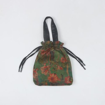 真絲復古香云紗手提包莨綢小巧新款花色抽繩便攜實用手拎包