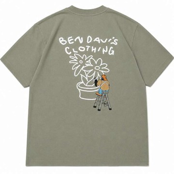 BEN DAVIS 26580035-38 COOLER FLOWER TEE 涼感 短T (灰米色)