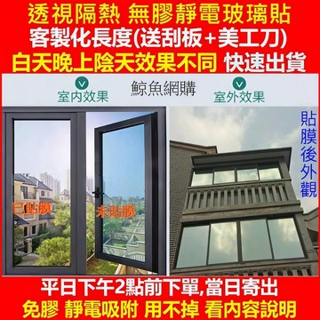 隔熱貼 隔熱紙 無膠靜電玻璃貼 高隔熱 單向透視 雙向透視 隔熱膜 窗戶隔熱 大門隔熱玻璃貼 🛑加厚重複貼🛑高雄現貨