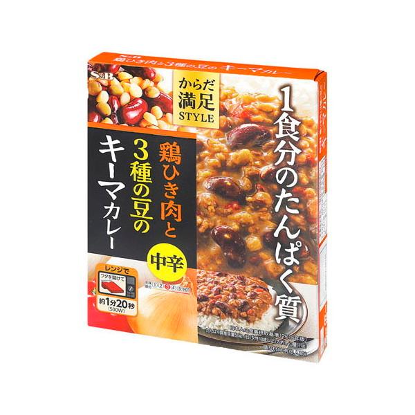 エスビー食品 SB からだ満足スタイル 鶏ひき肉豆キーマカレー 中辛 180g x6 メーカー直送