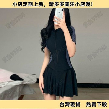 【限時特賣】泳衣女高級感2026新款連體裙式保守遮肚顯瘦運動平角泡溫泉游泳裝FN17