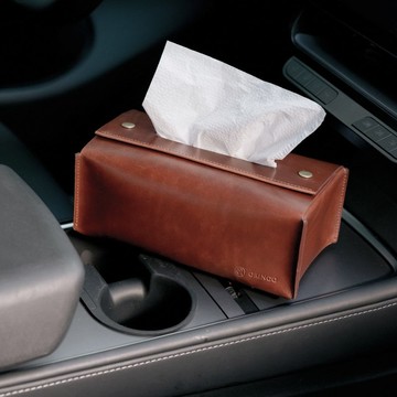 油感皮革手工面紙套-可可咖