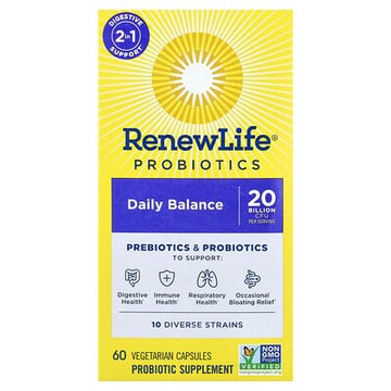 Renew Life, 益生菌，日常平衡，60 粒素食膠囊