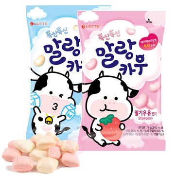 LOTTE 牛奶糖 79g 韓國 樂天 綿綿牛奶糖 草莓 原味 零食 兒童軟糖 3388