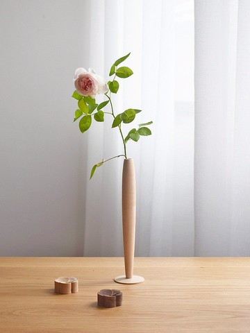 山舍 | 一枝花插 創意實木小清新乾花試管擺件茶室禪意花器花瓶