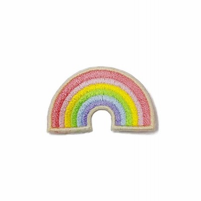 ワッペン アイロン ミニサイズ レインボー 虹 カラフル アップリケ わっぺん 小さい アイロンで簡単貼り付け
